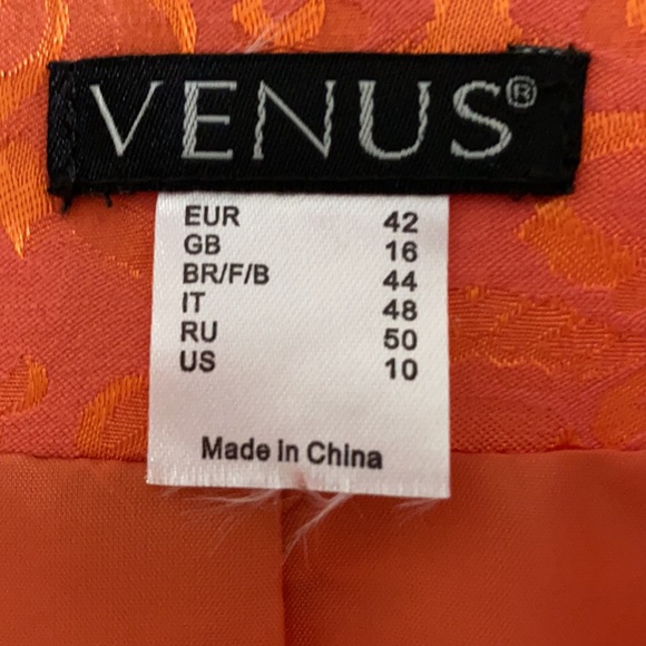 Venus Tailored Orange Jacket NWOT - Picture 2 of 5